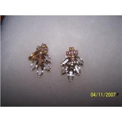 CLEAR RHINESTONE CLIP ON EARRINGS - DESIGNER #1510603