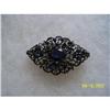 Image 1 : SIGNED BLUE RHINESTONE BROOCH #1510619