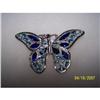 Image 1 : UNSIGNED BLUE RHINESTONE ~BUTTERFLY~ BROOCH #1510620