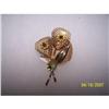 Image 1 : UNSIGNED VINTAG BROOCH WITH FLOWER SHAPE STONES#1510621