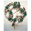 Image 1 : <LISNER> GREEN RHINESTONE WITH BABY PEARLS #1510636