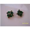 Image 1 : GREEN/LIGHT GREEN RHINESTONE CLIP EARRINGS #1510647