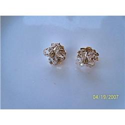 NAPIER PAT. PEND CRYSTAL AND GOLDTONE EARRINGS #1510649