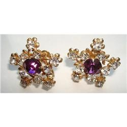VINTATE AURORA BOREALIS & RHINESTONE SCREW BACK#1510660