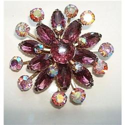 GORGEOUS AURORA BOREALIS AND RHINESTONE BROOCH #1510675