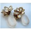 Image 1 : VINTAGE GLASS CRYSTAL & RHINESTONE CLIP EARRING#1510676