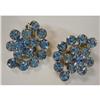 Image 1 : VINTAGE PAIR OF BLUE RHINESTONE CLIP EARRINGS #1510677