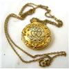 Image 1 : Antique SWEETHEART Locket NECKLACE 10K Gold F #1510685