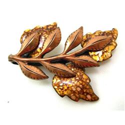 Vintage MATISSE Renoir ENAMELED Copper BROOCH #1510687