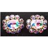 Image 1 : ART Deco CZECH Watermelon RHINESTONE Earrings  #1510696