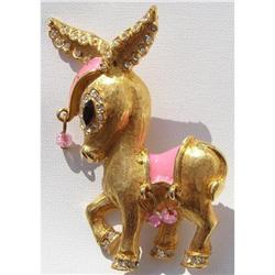 Vintage Bejeweled Donkey Pin #1510715