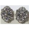Image 1 : Vintage Oval Rhinestone Earrings #1510721