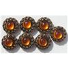 Image 1 : Vintage Set of Seven Topaz-Colored Buttons #1510735