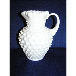 Fenton Milk Glass Hobnail Syrup Pitcher #1510823