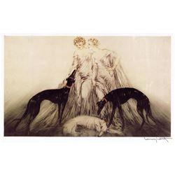 Louis Icart - Femme & Chien