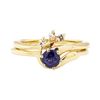 Image 2 : 0.67 ctw Blue Sapphire and Diamond Ring - 14KT Yellow Gold