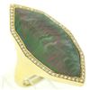 Image 1 : Ippolita 18K Yellow Gold Large Unique Black Mother of Pearl .65 ctw Diamond Ring