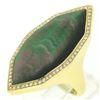 Image 2 : Ippolita 18K Yellow Gold Large Unique Black Mother of Pearl .65 ctw Diamond Ring