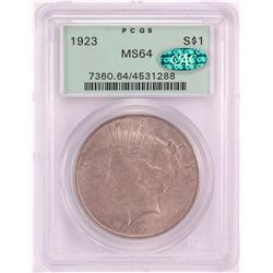 1923 $1 Peace Silver Dollar PCGS MS64 CAC Old Green Holder