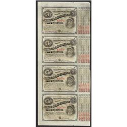 Uncut Sheet of (4) State of Louisiana Baby Bond Obsolete Notes