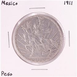 1911 Mexico Un Peso Silver Coin