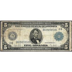 1914 $5 Federal Reserve Note New York