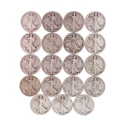 Lot of (19) 1917-P/D/S Walking Liberty Half Dollar Coins