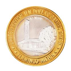 .999 Silver Flamingo Hilton Las Vegas, Nevada $10 Casino Limited Edition Gaming Token