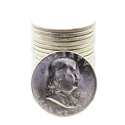 Roll of (20) Brilliant Uncirculated 1963 Franklin Half Dollar Coins