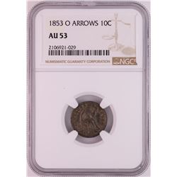 1853-O Arrows Seated Liberty Half Dime Coin NGC AU53
