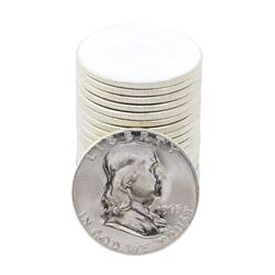 Roll of (20) Brilliant Uncirculated 1963 Franklin Half Dollar Coins