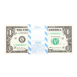 Pack of (100) Consecutive 2017 $1 Federal Reserve STAR Notes San Francisco