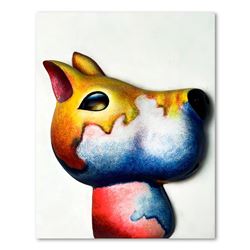 Wang "Bandit (White)" Limited Edition Mixed Media On Mixed Media