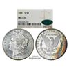 Image 1 : 1881-S $1 Morgan Silver Dollar Coin NGC MS63 CAC Amazing Toning