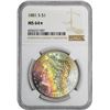 Image 2 : 1881-S $1 Morgan Silver Dollar Coin NGC MS64* Star Amazing Toning
