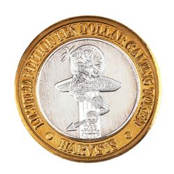 .999 Fine Silver Harveys Resort Lake Tahoe, Nevada $10 Limited Edition Gaming Token