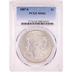 1887/6 $1 Morgan Silver Dollar Coin PCGS MS62
