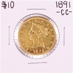 1891-CC $10 Liberty Head Eagle Gold Coin