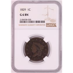 1829 Coronet Head Large Cent Coin NGC G6BN