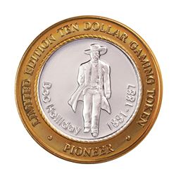 .999 Silver Pioneer Hotel & Gambling Hall $10 Casino Limited Edition Gaming Token