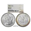 Image 1 : 1884-O $1 Morgan Silver Dollar Coin NGC MS62 Great Toning
