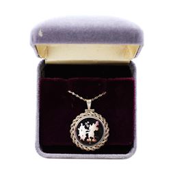 1987 Disney Rope Frame Pendant & Chain Steamboat Willie 1/10 oz .999 Fine Silver Medal