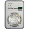 Image 2 : 1881-S $1 Morgan Silver Dollar Coin NGC MS62 CAC Amazing Toning