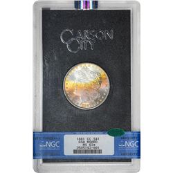 1881-CC $1 Morgan Silver Dollar Coin GSA Hoard NGC MS63* Star CAC Amazing Toning