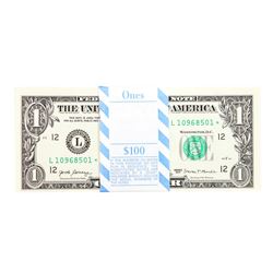 Pack of (100) Consecutive 2017 $1 Federal Reserve STAR Notes San Francisco