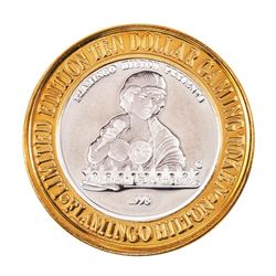 .999 Silver Flamingo Hilton Las Vegas, Nevada $10 Casino Limited Edition Gaming Token