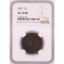 1817 Coronet Head Large Cent Coin NGC VG10BN