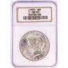 Image 1 : 1923 $1 Peace Silver Dollar Coin NGC MS65