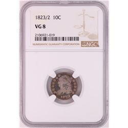 1823/2 Capped Bust Dime Coin NGC VG8