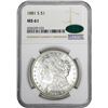 Image 2 : 1881-S $1 Morgan Silver Dollar Coin NGC MS61 CAC Amazing Toning